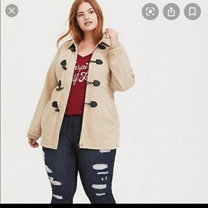 Torrid tan toggle jacket with hood
